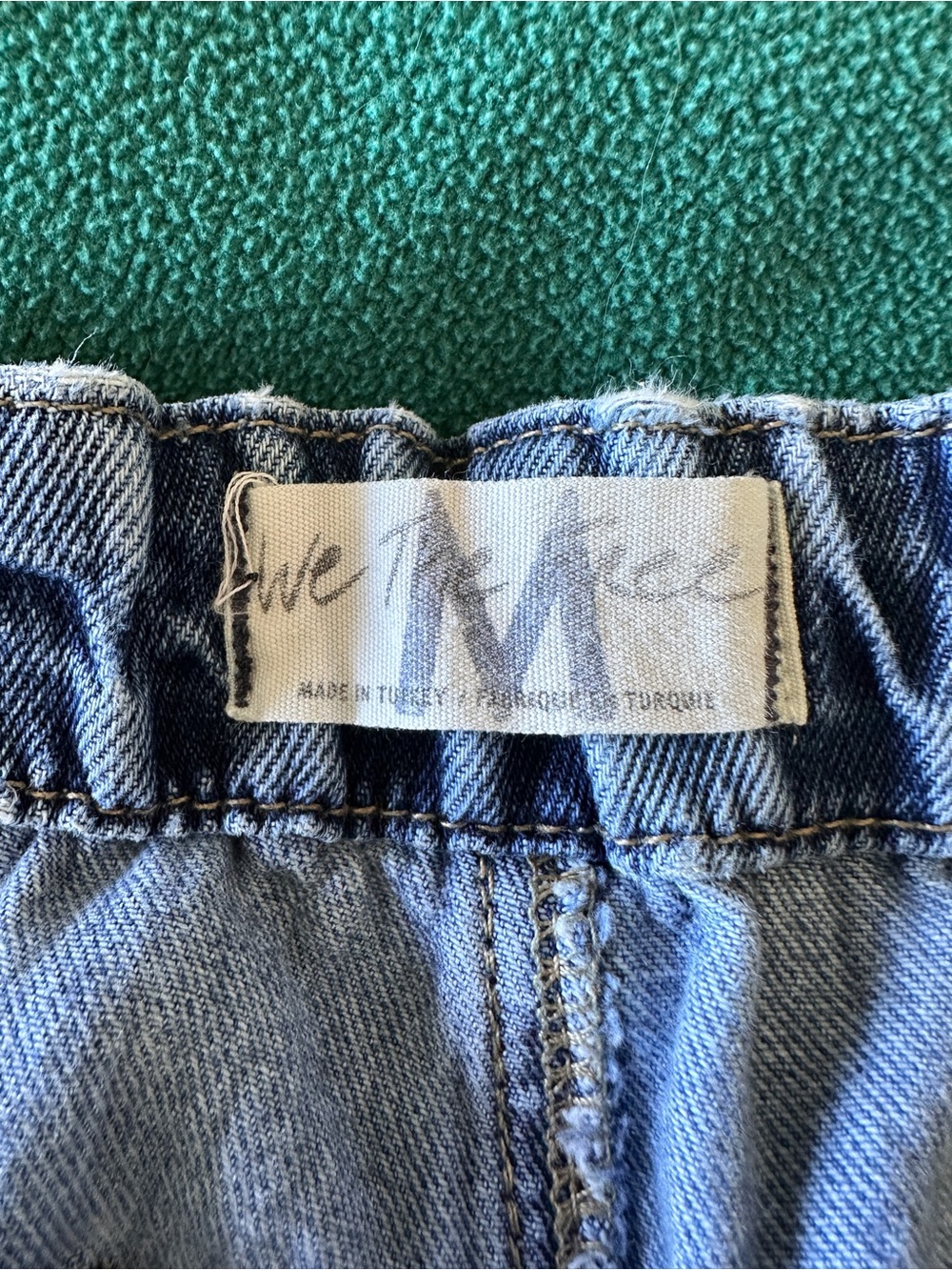 We The Free Medium Blue Wide-Leg Carpenter Jeans with Button Fly - Picture 4 of 4